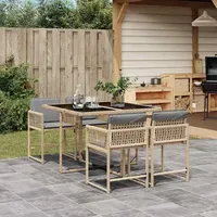 VidaXL Gartenmöbel Set 5-tlg. Beige