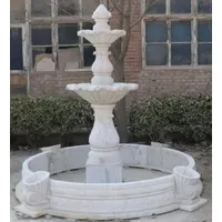 Casa Padrino Luxus Barock Marmor Springbrunnen Weiß Ø 245