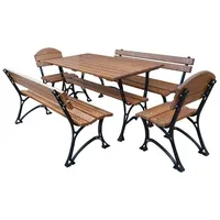 Casa Padrino Jugendstil Gartenmöbel Set 7-tlg. Braun/Schwarz