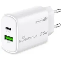 MediaRange Ladegerät 25W 2-Port 1x USB-C und 1x USB-A,