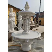 Casa Padrino Luxus Barock Marmor Springbrunnen Weiß Ø 150