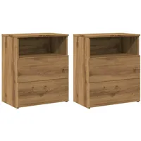 VidaXL Nachttische 2 Stk. Artisan-Eiche 50x32x60 cm Holzwerkstoff