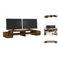 VidaXL Monitorständer mit Stauraum Räuchereiche 100x27x15 cm