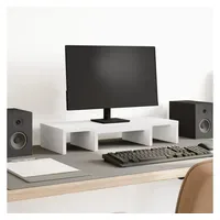 VidaXL Monitorständer Verstellbar Weiß 60x24x10,5 cm Holzwerkstoff