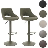 Mendler 2er-Set Barhocker HWC-N64, Barstuhl Tresenhocker, Fußablage drehbar, Kunstleder