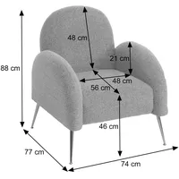 Mendler Lounge-Sessel HWC-N69, Cocktailsessel Sessel, Retro Nosagfederung Stoff/Textil Chenille