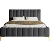 Selsey Polsterbett mit Bettkasten ¦ grau ¦ Maße cm