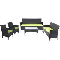 MCW 3-2-1-1 Poly-Rattan Garten-Garnitur Hamar, Lounge-Set Sitzgruppe Sofa ~