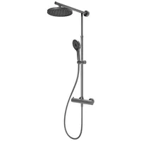 Schulte Duschsystem Duschmaster Rain mit Sicherheits-Thermostat, Kopfbrause rund extra-flach,