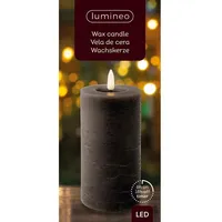 Kaemingk Lumineo LED Wachskerze Grau 15 x 7 cm,