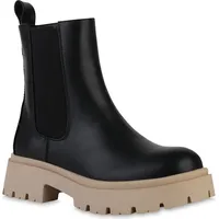 VAN HILL Plateau Boots in Schwarz Beige