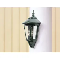 Meine wunschleuchte LED Außenwandleuchte, Wandlaterne Halbschale Landhausstil, Terrassenlampe Grün