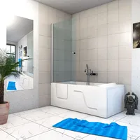 AcquaVapore Seniorendusche und Sitzwanne Kombination Wanne mit Tür S17D-EH-R-EC