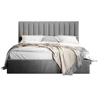 Mirjan24 Polsterbett Grau, Textil, Rechteckig, 120x200 cm, Schlafzimmer, Betten,