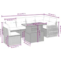 VidaXL Garten-Lounge-Set 7-tlg. schwarz
