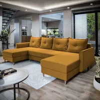 Masseno Ecksofa VERNI mit Schlaffunktion U-Form, Sofa mit Bettkasten,