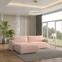 Masseno Ecksofa mit Schlaffunktion Turin ¦ rosa/pink ¦ Maße