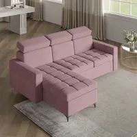 Masseno Ecksofa KAME mit Schlaffunktion L-Form, Sofa mit Bettkasten,