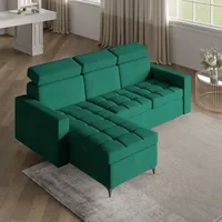Masseno Ecksofa KAME mit Schlaffunktion L-Form, Sofa mit Bettkasten,