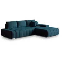 Masseno Ecksofa mit Schlaffunktion Alese ¦ blau ¦ Maße