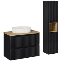 Lomadox NEWPORT 2-tlg. Schwarz Eiche