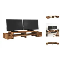 VidaXL Monitorständer mit Stauraum Altholz-Optik 100x27x15 cm
