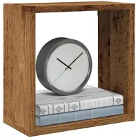 VidaXL Würfel-Wandregale 2 Stk. Altholz-Optik 30x15x30 Holzwerkstoff