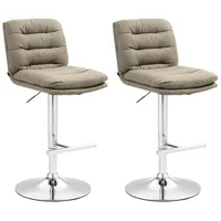 CLP 2er Set Barhocker Damar Stoff taupe/chrom