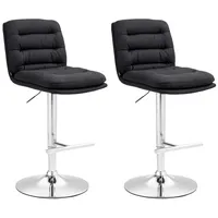 CLP 2er Set Barhocker Damar Stoff schwarz/chrom