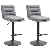CLP 2er Set Barhocker Damar Stoff grau/schwarz