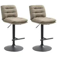 CLP 2er Set Barhocker Damar Stoff taupe/schwarz