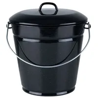 RIESS Riess, Classic Emaille Eimer mit Deckel, Ø28cm schwarz,