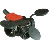 PCE 25311-s 3-Wegekupplung Gummi nat Deckel mit Band IP44