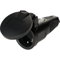 PCE PC Electric 2522-ss Schutzkontaktkupplung Vollgummi 250 V Schwarz