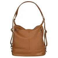 Samantha look Cityrucksack, echt Leder, Made in Italy braun