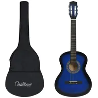 VidaXL Klassikgitarre für Anfänger mit Tasche Blau 3/4 36"