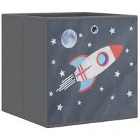 VidaXL Faltboxen 10 Stk. Grau 32x32x32 cm Vlies