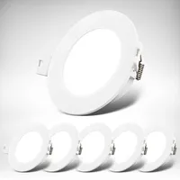 B.K.Licht - 6er Set LED Einbaustrahler 230V flach, neutralweißes