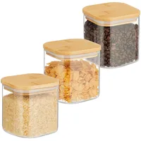Relaxdays 3er Set Vorratsgläser mit Deckel 600 ml, -