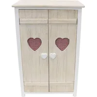 Dekoleidenschaft kleine Kommode "Landherz" aus Holz, weiß gekalkt, 51x31x78