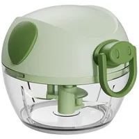 Xkzhrr zwiebelschneider, 170ML Gemüseschneider,zwiebel zerkleinerer,multizerkleinerer manuell,Tragbarkeitkräuter zerkleinerer(Grün + Transparent)