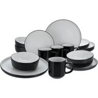 CreaTable CreaTable, 21598, Serie Nordic Cool Black, 16-teiliges Geschirrset