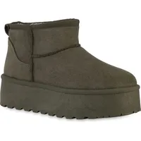 VAN HILL Plateau Boots in Olivgrün