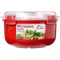 Sistema® Mikrowellentopf 9.3 cm hoch rot, transparent