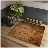 Banjado Herdabdeckplatte Glas 1 Teilig 60x52CM Schneidebrett Herdabdeckung Mit