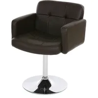 Mendler Esszimmerstuhl Orlando, Küchenstuhl Drehstuhl Stuhl, Kunstleder Chrom -