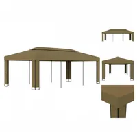 VidaXL Pavillon mit Doppeldach 3x6 m Taupe 180 g/m2