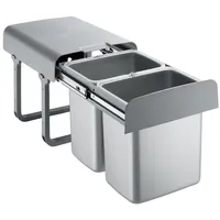 EKOTECH Einbau Abfallsammler 2x16 Liter grau ab 40er Schrankbreite