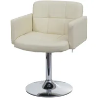 Mendler Esszimmerstuhl Orlando, Küchenstuhl Stuhl mit Armlehne, Kunstleder Chrom