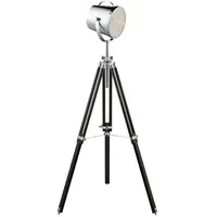 Searchlight Studio Verstellbare Stehleuchte, Chromschirm / Schwarzer Sockel Chrom